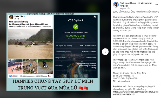 Các fan của thực tập sinh Hanbin (Ngô Ngọc Hưng) ủng hộ 5 triệu đồng