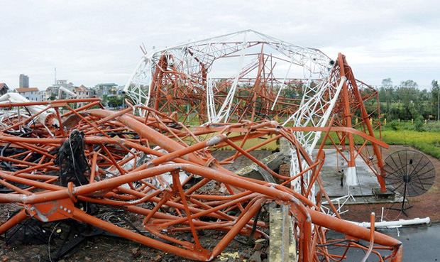 Một hình ảnh khác của tháp truyền hình Nam Định (Ảnh: MSNBC)