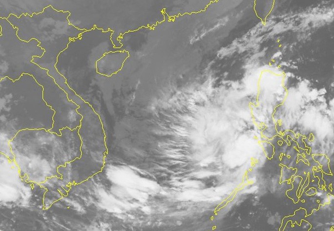 Ảnh mây vệ tinh của áp thấp nhiệt đới - Nguồn: Trung tâm Dự báo khí tượng thủy văn quốc gia