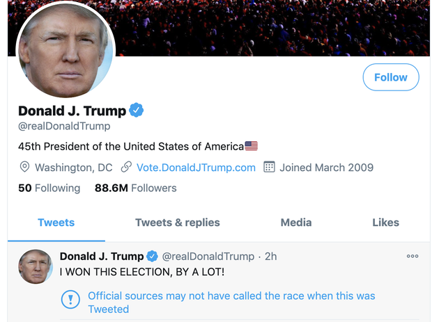 Ông Trump vẫn giữ im lặng trước thất bại vừa qua của mình. Lần cuối ông lên tiếng là chỉ 30 phút trước khi kết qủa chung cuộc được xác định
