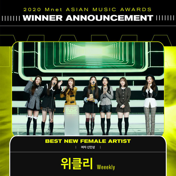 Cùng nhận giải Tân Binh Của Năm, thời lượng biểu diễn của Weekly là bằng không...