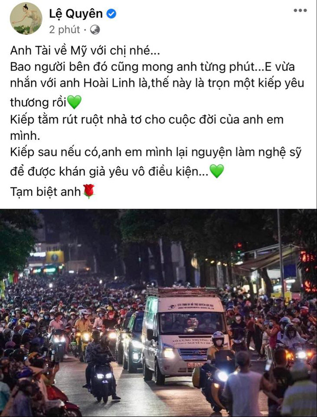 Lệ Quyên cho biết, người thân và bạn bè bên Mỹ đang mong cố nghệ sĩ trở về