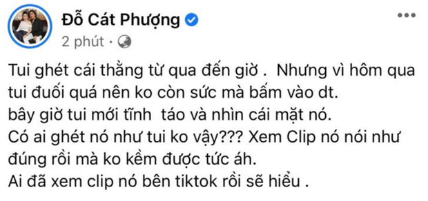 Cát Phượng không chỉ đích danh nam gymer nhưng cho biết mình không kiềm được cảm xúc tức giận
