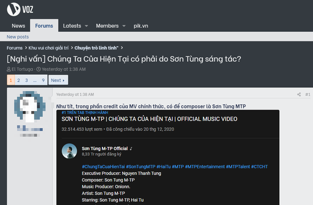 Bài đăng trên forum Voz, một diễn đàn khá có tiếng của Việt Nam.