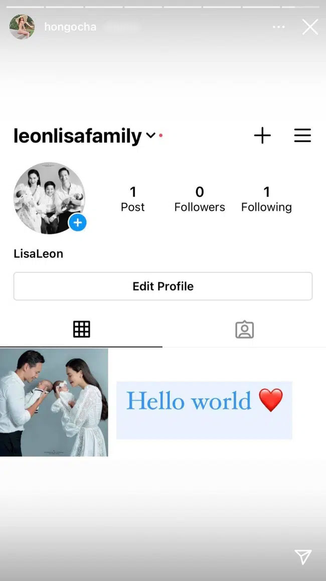 Hồ Ngọc Hà và Kim Lý chính thức lập trang cá nhân cho hai con