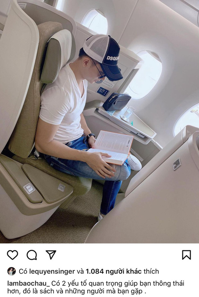 Lệ Quyên đăng ảnh diện đồ hiệu, ngồi máy bay hạng sang. Sau đó, Lâm Bảo Châu đăng 1 bức ảnh có bối cảnh y hệt, Lệ Quyên còn ấn 