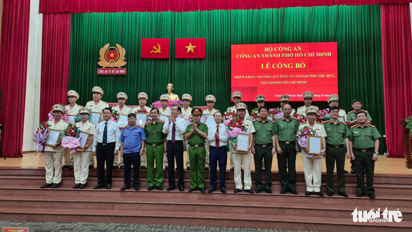 Lễ công bố triển khai, thành lập công TP Thủ Đức diễn ra sáng 23-1 - Ảnh: A.X.