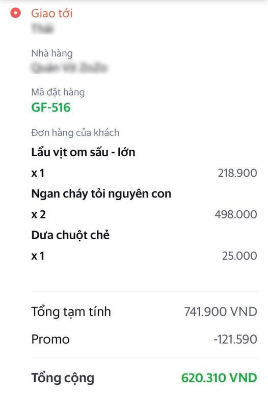 Theo như shipper này chia sẻ, hóa đơn bị bùng là hơn 620.000 đồng