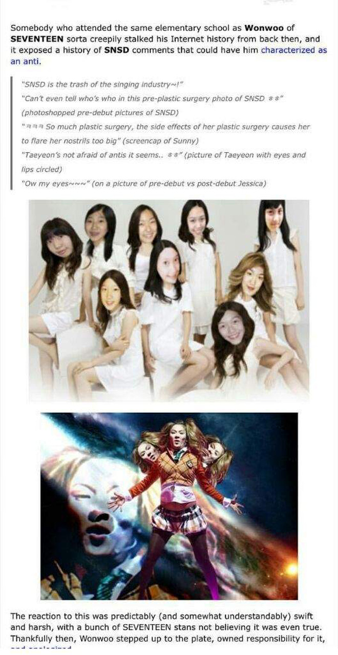 Woowoo (SEVENTEEN) từng phải xin lỗi vì quá khứ anti, bôi nhọ SNSD trên mạng