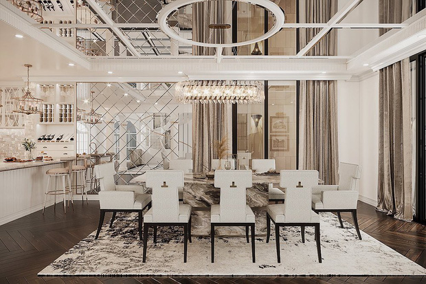 Tối ngày 28/1, Lệ Quyên đăng tải ảnh phòng ăn gia đình kèm chú thích: 