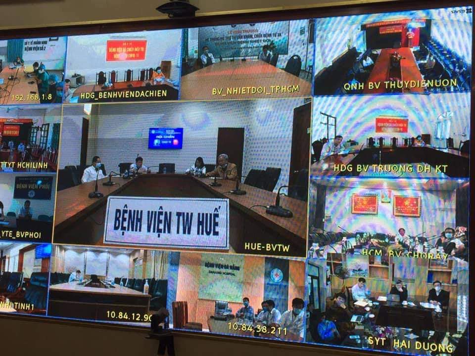 Các điểm cầu tham gia buổi hội chẩn sáng ngày 7/2