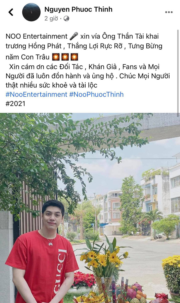 Tương tự Đông Nhi, Noo Phước Thịnh cũng chọn mùng 10 Tết để khai trương hồng phát