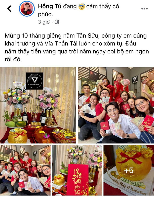 Huỳnh Lập và Hồng Tú chuẩn bị nhiều bao lì xì với đủ mệnh giá tặng cho nhân viên nhân dịp trở lại đi làm sau Tết