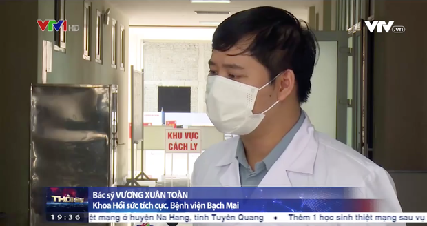 Bác sĩ Vương Xuân Toàn - Khoa Hồi sức tích cực, Bệnh viện Bạch Mai (Ảnh cắt từ phóng sự)