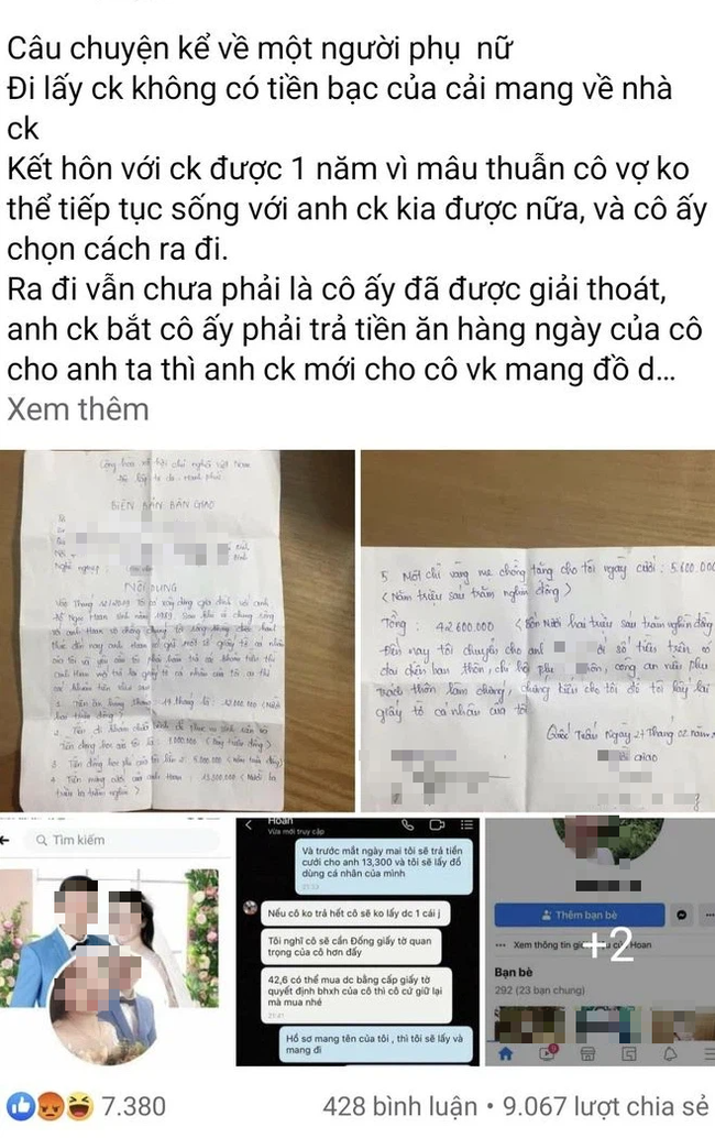 Bài đăng của cô vợ