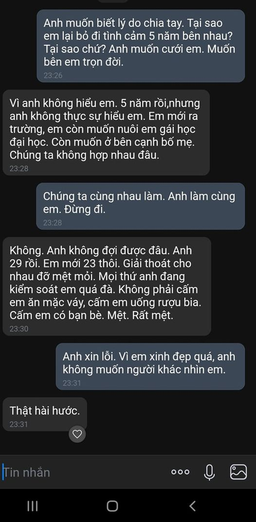 Đoạn tin nhắn chia tay