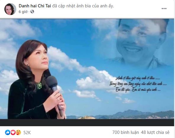 Ca sĩ Phương Loan đã thay ảnh đại diện trên trang cá nhân của cố NS Chí Tài
