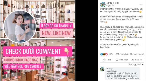 Ngọc Trinh vừa đăng đàn thanh lý cả loạt hàng hiệu khủng