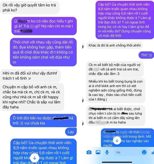 Tin nhắn của H.N và cô bạn thân của mình.