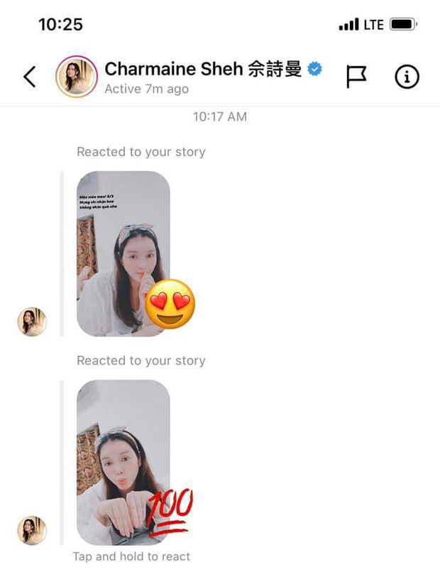 Thấy Lý Nhã Kỳ khoe ảnh trẻ trung và xinh xắn, Xa Thi Mạn đã dùng tài khoản cá nhân có tích xanh để thả tim và cho tròn 100 điểm