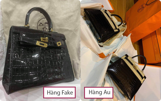 Trong bài đăng của mình, Hot mom cũng đăng ảnh túi thật khi mua về và chiếc túi fake bị đánh tráo. Rõ ràng chiếc túi fake nhìn dại hơn hẳn.