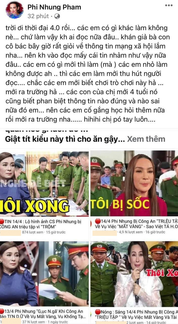 Phi Nhung bức xúc khi bị nhiều trang tin réo tên và bịa đặt những thông tin làm ảnh hưởng đến danh dự