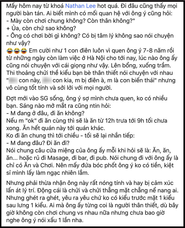 Một người bạn thân thiết chia sẻ về con người Nathan Lee