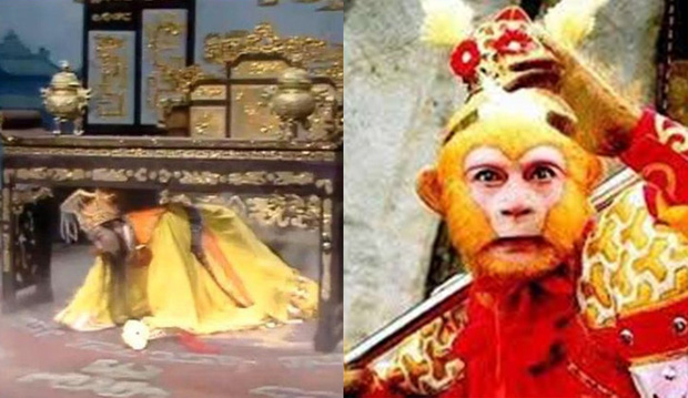 Cảnh phim Tôn Ngộ Không đại náo thiên cung, khiến Ngọc Hoàng phải khiếp sợ chui dưới gậm bàn để lại ấn tượng sâu sắc trong lòng khán giả