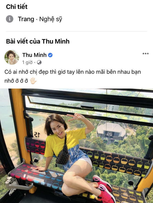Thu Minh vẫn vui vẻ đăng ảnh đi chơi.