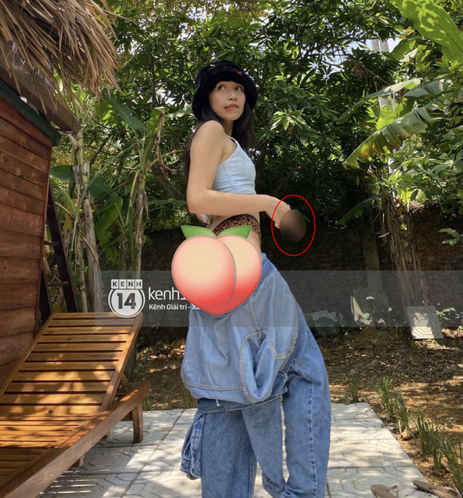Hình ảnh tụt quần khoe vòng 3 và cử chỉ tay phản cảm gây nên nhiều ý kiến trái chiều của Mỹ Anh