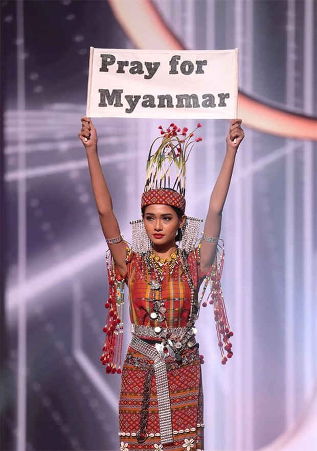 Hình ảnh gây tranh cãi của Miss Myanmar tại cuộc thi Miss Universe vừa qua