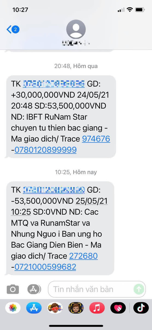 Xuân Lan công khai giao dịch của tài khoản nhận ủng hộ, hiện tài khoản này đã về con số 0 đồng sau khi cô chuyển hơn 53 triệu cho MC Đại Nghĩa