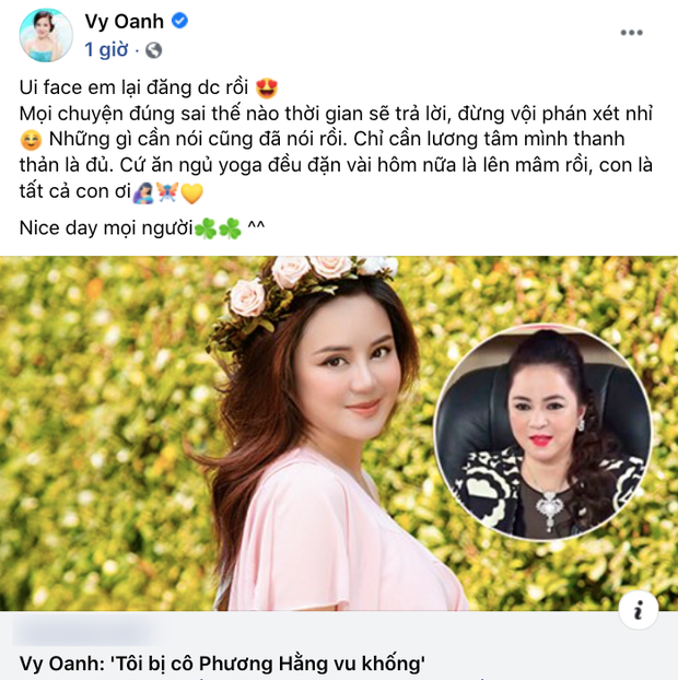 Vy Oanh khẳng định mọi chuyện đúng sai thời gian sẽ trả lời khi liên tục bị bà Phương Hằng đấu tố trên livestream