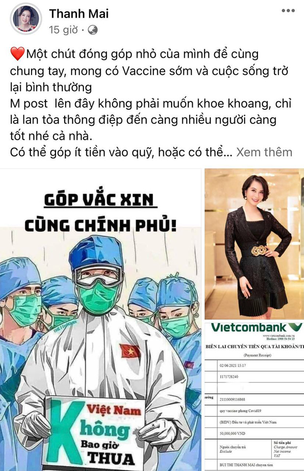 Nữ MC đã nhanh chóng xoá bức ảnh chụp màn hình biên lai qua ứng dụng ngân hàng