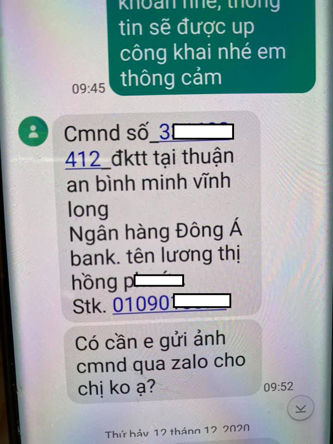 Bài đăng của Thuỷ Tiên cho rằng số tài khoản của cô gái cung cấp và số tài khoản truy vấn được không trùng nhau