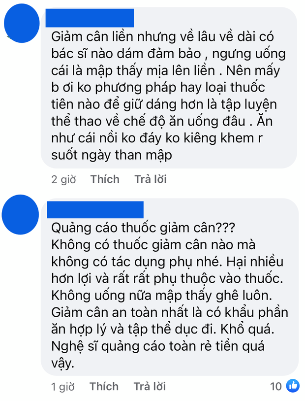 Bình luận khuyên mọi người không nên nghe theo lời quảng cáo của Diệu Nhi