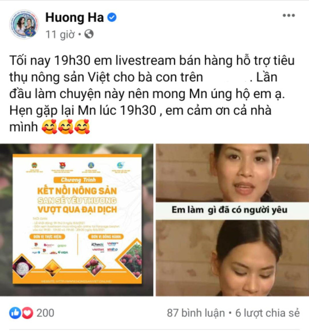 Diễn viên Hương Hà cũng góp sức mình để cứu trợ bà con nông dân