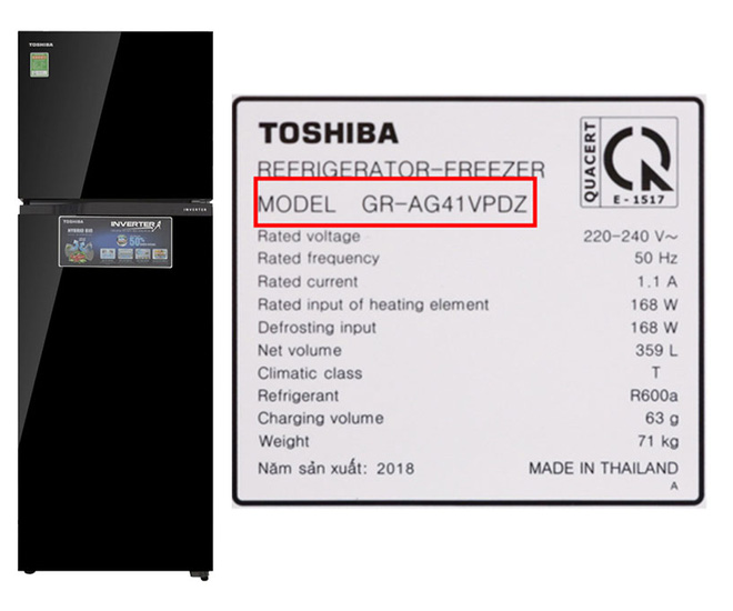 Một model tủ lạnh 359L của Hitachi có công suất 168W (ảnh: Điện Máy Xanh)