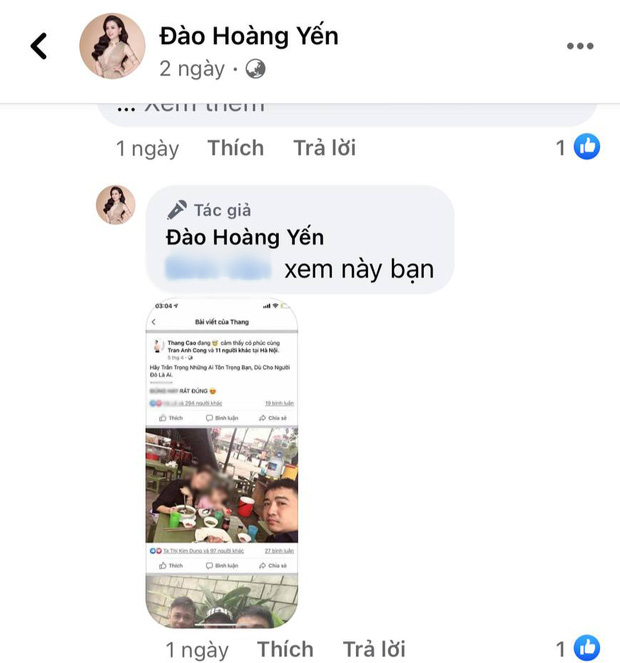 Hoàng Yến tung ảnh Cao Xuân Thắng đưa con gái đi ăn với người tình để đáp trả 1 netizen