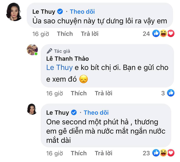 Lê Thúy an ủi Lê Thanh Thảo