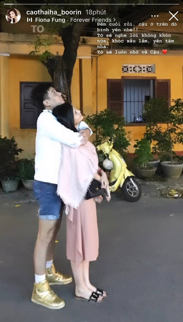 Cao Thái Hà chia sẻ rất nhiều hình ảnh và dòng trạng thái về người bạn của mình trước giờ đưa tiễn đưa anh