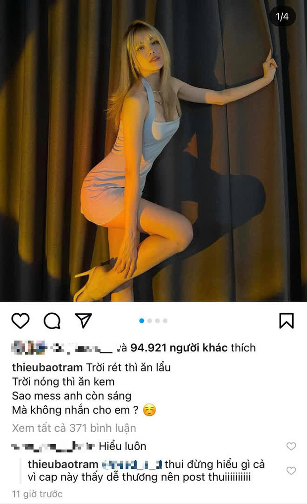Trước những đồn đoán của dân mạng, hoá ra lý do đơn giản là Thiều Bảo Trâm thấy dễ thương nên đăng kèm với loạt ảnh 