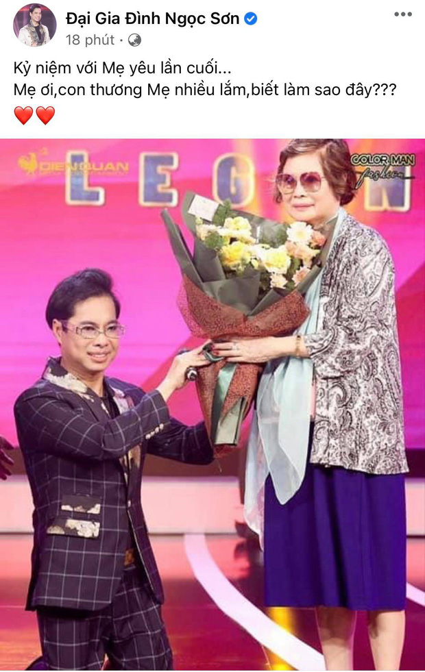 Danh ca Ngọc Sơn có chia sẻ đầu tiên sau khi mẹ ruột đã được an nghỉ, thốt lên 1 câu thôi mà ai nghe cũng đau lòng