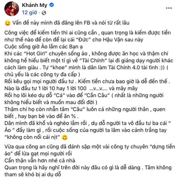 Status gây chú ý của Khánh My