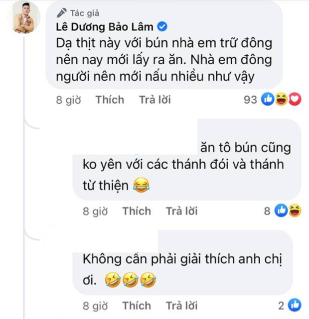 Dương Lâm giải thích với khán giả về chuyện gia đình tụ tập đông người