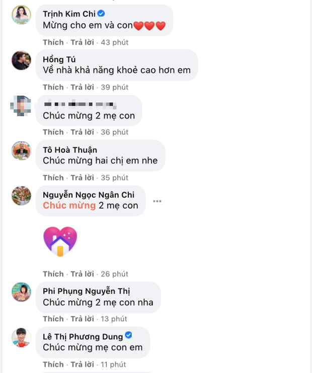 Dàn sao Việt đồng loạt gửi lời chúc mừng mẹ con nữ diễn viên