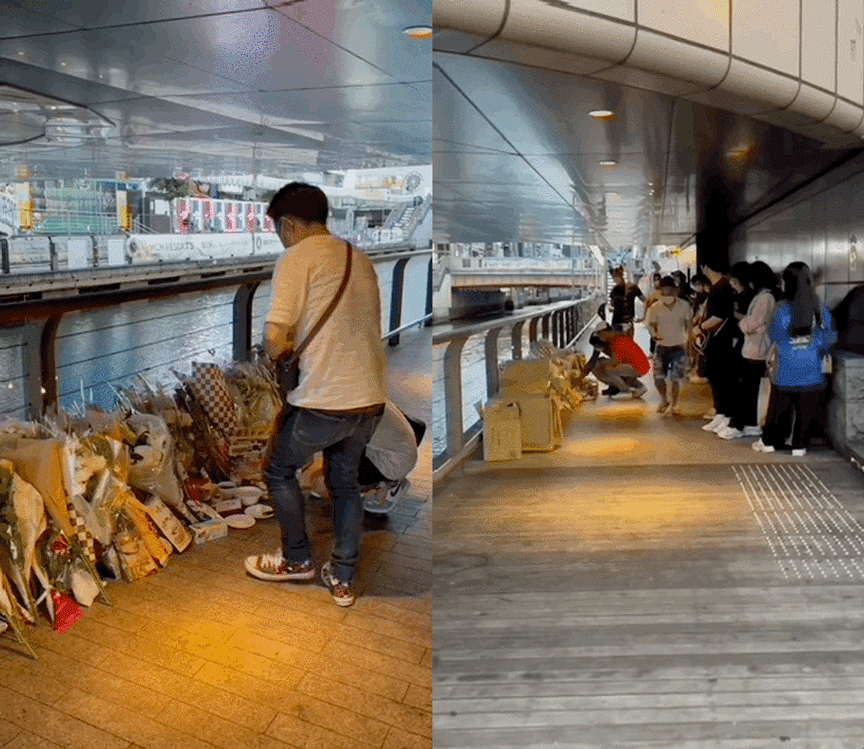 Rất nhiều người Việt đến viếng thanh niên bị xô ngã xuống sông