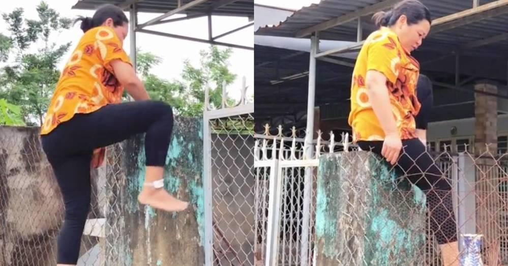  Việc làm của cô khiến nhiều dân mạng không khỏi tò mò, thắc mắc. (Ảnh cắt từ clip)