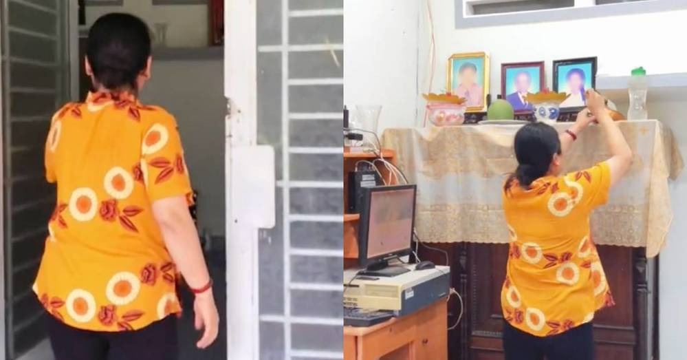  Cô thực hiện những việc mà chủ nhà nhờ làm giúp trong lúc đi vắng. (Ảnh cắt từ clip)