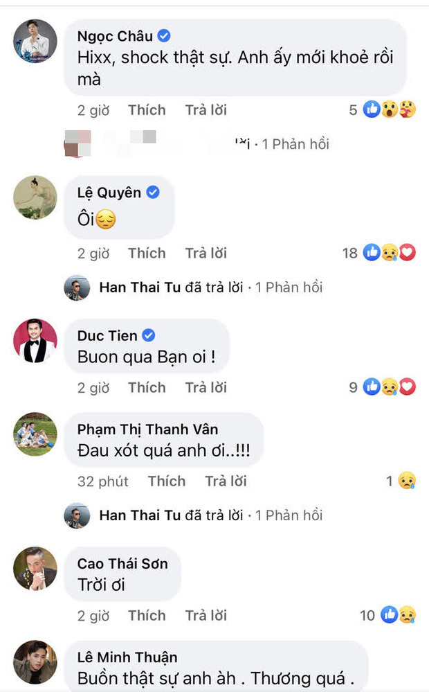 Dàn sao đồng loạt bày tỏ tiếc thương sau khi hay tin nam ca sĩ qua đời